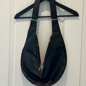 Sash Black/Brown Faux Petite Leather Shoulder Purse